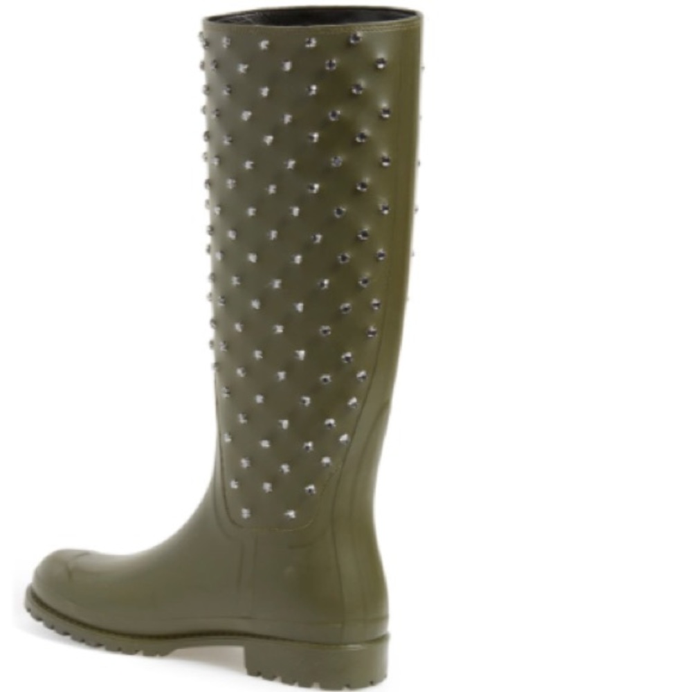Saint Laurent Green Festival Embellished Rain Boot - Picture 3 of 8